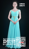 天蓝雪纺亮钻长礼服