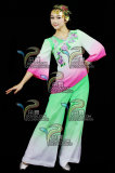 绿粉斜摆衣裤