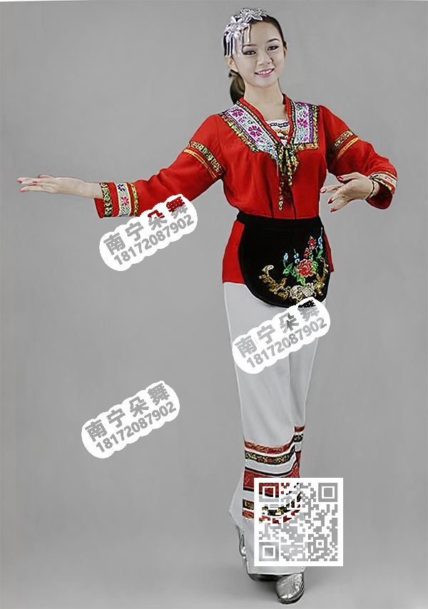 大红经典刘三姐壮族裤装