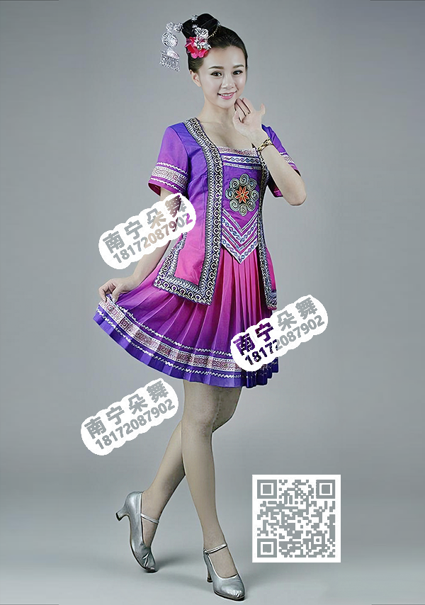 舞动广西_侗族健身舞_紫红侗族短裙