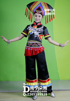 黑色三彩壮族裤装