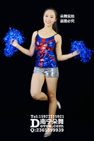 宝蓝英伦国旗吊带装啦啦操