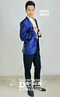 深蓝锻面男西服