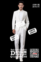 白色亮边男西装