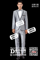 银色黑白男西装