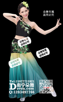 黑色墨绿斜肩纱摆傣族
