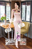 粉旗袍长1