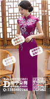 紫色旗袍长1