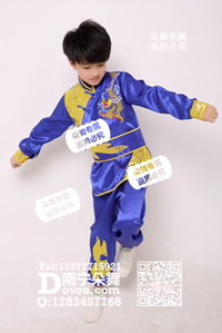 宝蓝中国风练功服儿童服_EM004