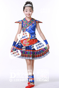 宝蓝壮苗瑶彝族女童服_EM006