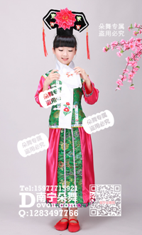 玫红清朝格格郡主女童服_EM069