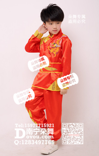 红色喜庆中国风练功服儿童服_EM018