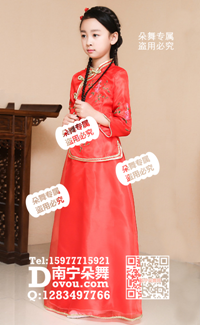 红色民国透纱风学生女童服_EM016