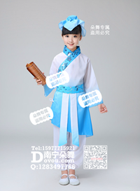 蓝色古装汉服男童服_EM048