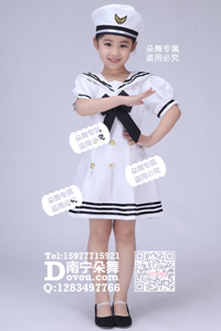 白色空乘女兵女童服_EX005