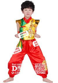 金黄红绿喜庆秧歌男童服_EX109