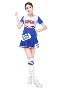 蓝白短裙CXU啦啦操服
