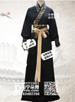 黑色暗纹古装侠客演出服
