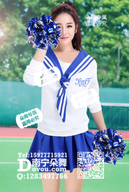 白衣蓝裙水手服啦啦操短裙