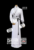 白色银边古装演出服