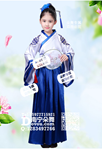 白衣蓝裙女童汉服古装