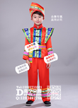 红色飞肩男童民族服