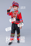 红衣黑裤流苏肩男童民族服