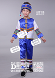 蓝色白衣男童民族服
