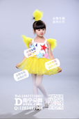 黄色羽毛女童蓬蓬裙