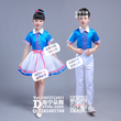 蓝衣白纱裙校服男女童服