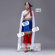 蓝白衣红裤水袖藏族男装