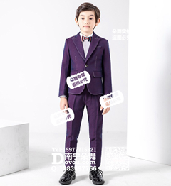 紫色男童西装