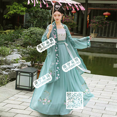 绿色长衣梅花齐腰汉服