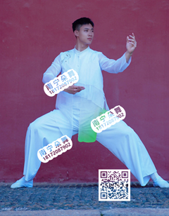 白色绿飘带飘逸古典男装