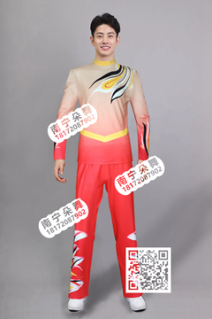 红黄火苗健美操啦啦操裤装男装