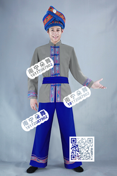 灰衣蓝裤民族男装2