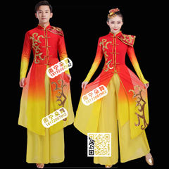 红黄渐变中国风飘逸男女装