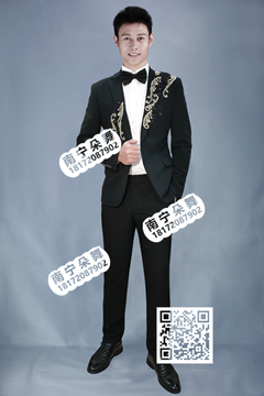 黑色黑金钉珠男西服