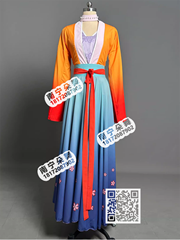 橘红青蓝渐变汉唐风元夕之约古典