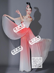 红白渐变飘逸花瓣裤裙梦蝶飞舞古典