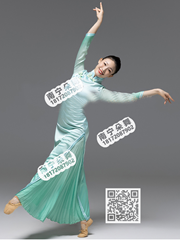 青色旗袍长裙人间四月天古典