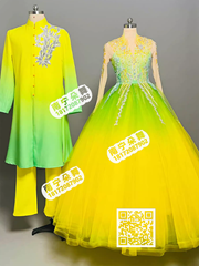 黄绿渐变飘逸大摆裙春风十万里男女当代